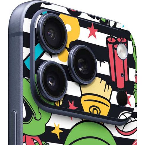 Looney Tunes Marvin the Martian Striped Patches iPhone 17 Pro Skin